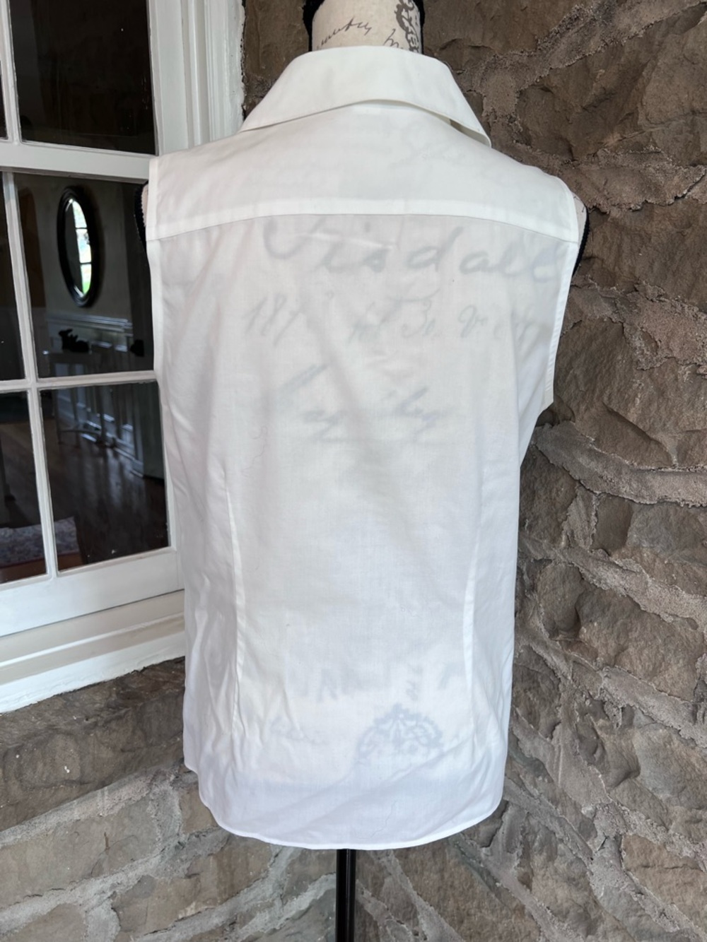 Coldwater Creek size M White Sleeveless no iron fitted Button-Down Shirt - Picture 4 of 5